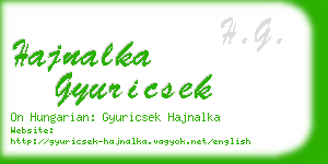 hajnalka gyuricsek business card